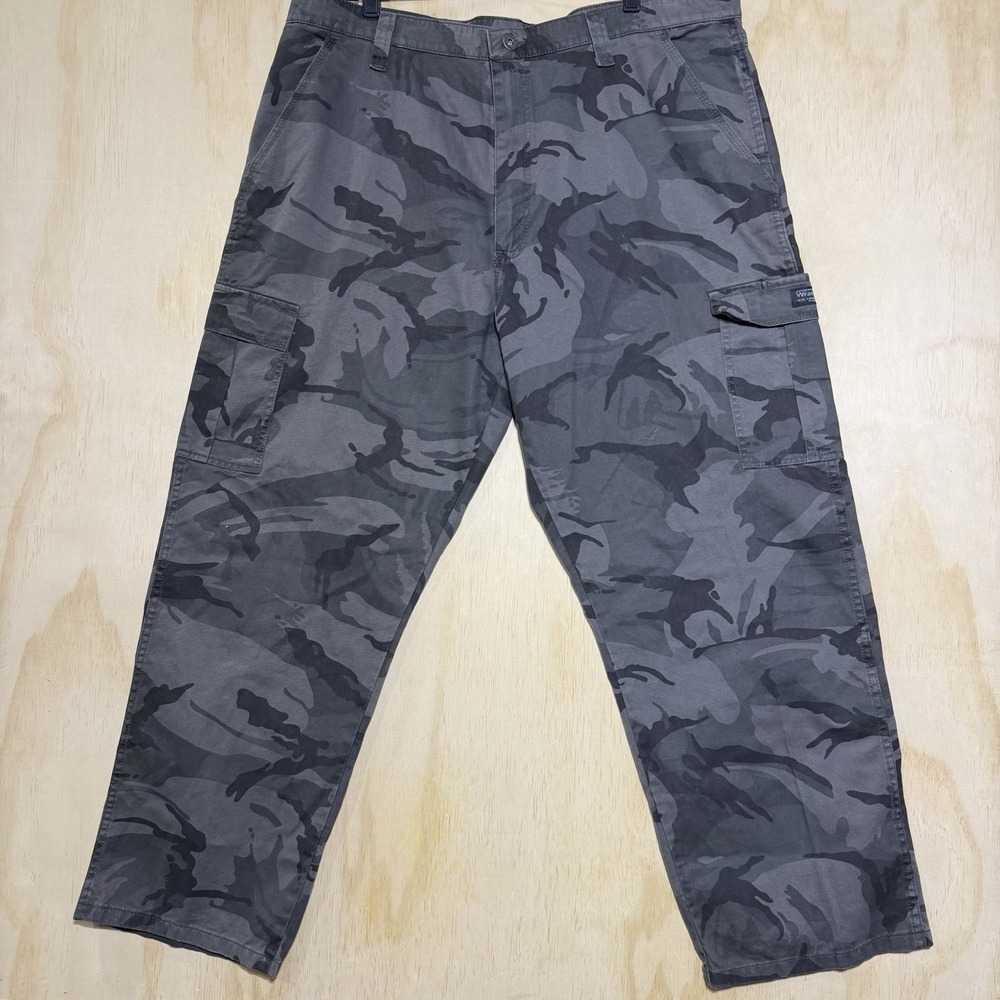 Wrangler Cargo Pants 40x30 Gray Camo Military Tactical‎ Utility Work